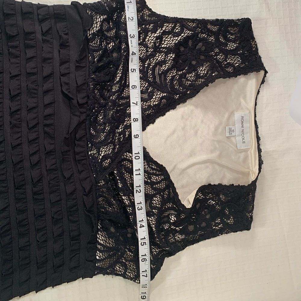 NWT Ronni Nicole ruffle laced V-neck cocktail … - Picture 6 of 9